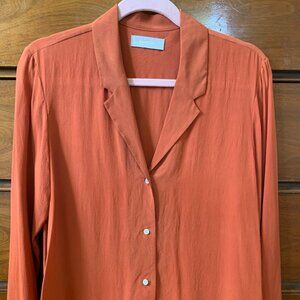 Everlane boxy silk shirt